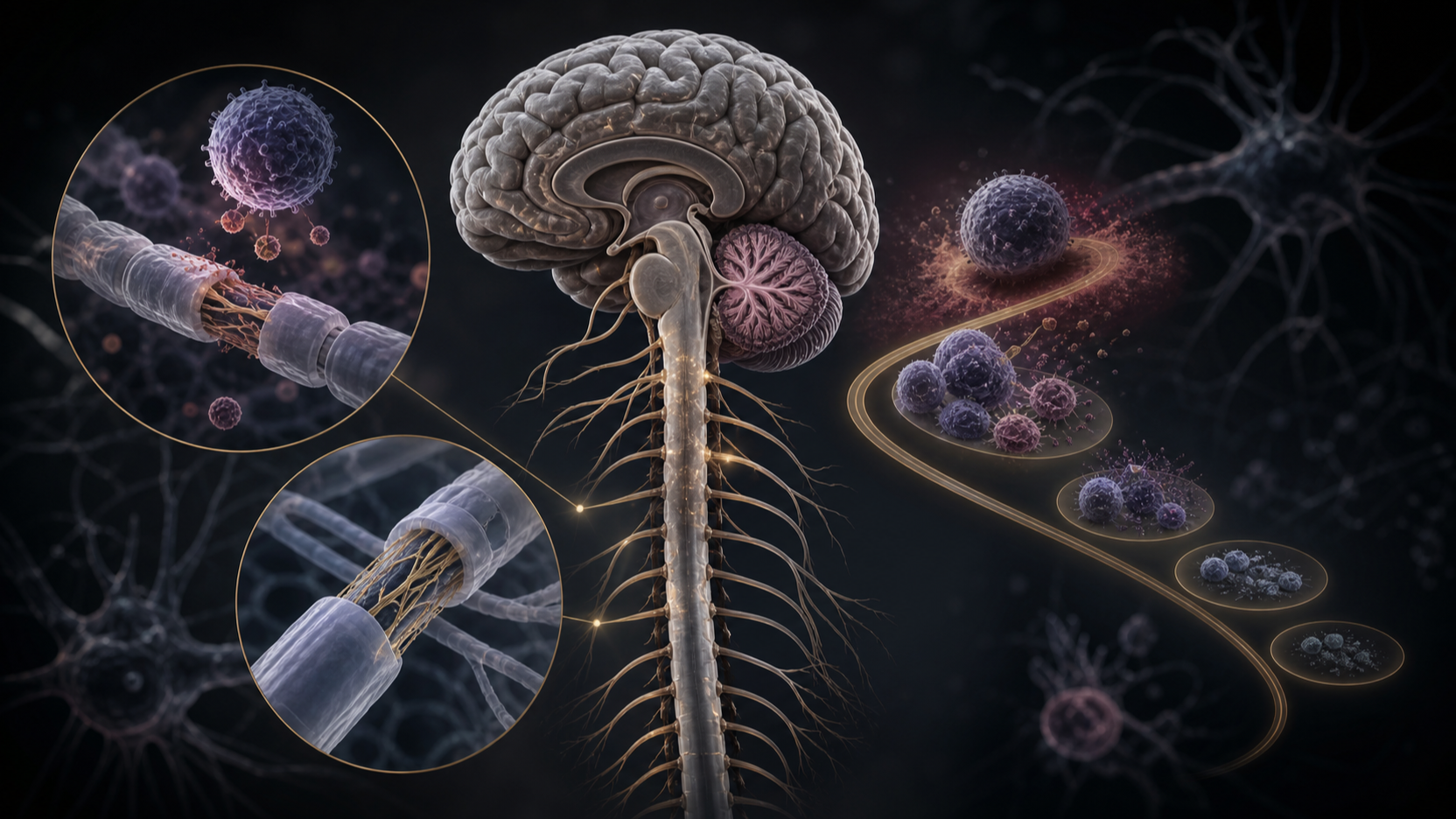 Original medical illustration for: Subcutaneous Ofatumumab for Relapsing-Remitting Multiple Sclerosis: A Comprehensive Patient Guide to the MIRROR Study
