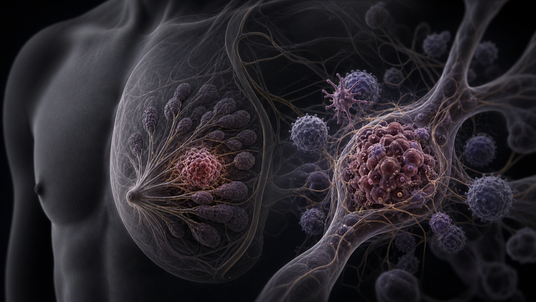 Original medical illustration for: Understanding Male Breast Cancer: A Comprehensive Guide for Patients