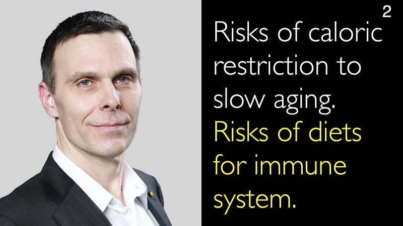 Risks of caloric restriction to slow aging. Risks of diets for immune system. 2