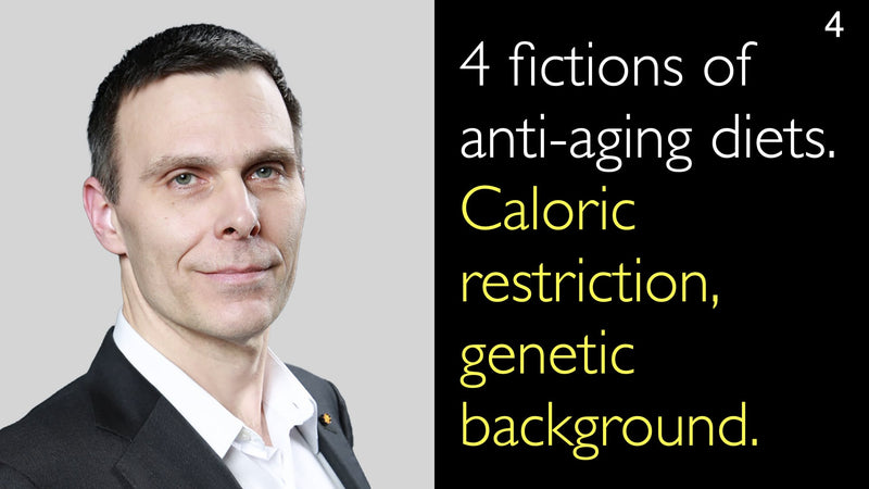 4 fictions of anti-aging diets. Caloric restriction, genetic background. 4